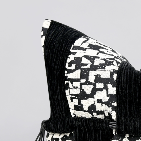 modern luxury living room decorative & throw pillows high end black white pleated velvet anti static feature abstract design modern luxury living room decorative & throw pillows high end black white pleated velvet anti static feature abstract design